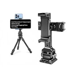 Supporto per teleprompter con doppio supporto per telefono e base Arca-Swiss compatibile con stabilizzatori DJI per streaming live/vlogging/registrazione video (8245)