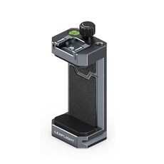 Supporto per telefono Leaplight Dual Cold Shoe interamente in metallo con porte per viti da 4x1/4 di pollice e fori di posizionamento Arri (grigio)