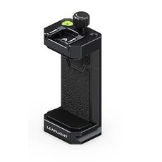 Supporto per telefono Leaplight Dual Cold Shoe interamente in metallo con porte per viti da 4x1/4 di pollice e fori di posizionamento Arri (nero)