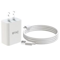 IVON AD-33 2 in 1 2.1A Porta USB singolo Caricabatterie da viaggio + 1M USB a 8 Pin Cable Set, spina USB (bianco)