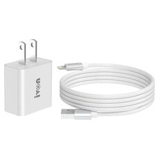 IVON AD-35 2 IN 1 18W QC3.0 Porta USB Caricabatterie da viaggio + 1M USB a 8 Pin Cable Set, spina USB (bianco)