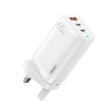 REMAX RP-U55 Territory Series 65W USB + doppia interfaccia USB-C / Type-C Caricabatterie rapido, specifica: spina UK (bianco)