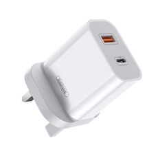 REMAX RP-U68 Speedy Series 20W USB + USB-C/Type-C Interface Caricabatterie rapido, specifica: Spina UK (bianco)