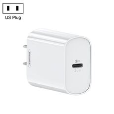 Caricabatterie rapido REMAX RP-U70 Jane Series 20W USB-C/Type-C PD, specifica: spina americana (bianca)