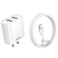 REMAX RP-U35 Jane Series 2.1A Dual USB Port Fast Charger Set, Cavo: 8 Pin (spina CN)