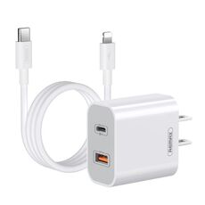 REMAX RP-U68 20W USB + USB-C/Type-C Set di caricabatterie rapido a doppia interfaccia, specifica: spina americana (bianca)