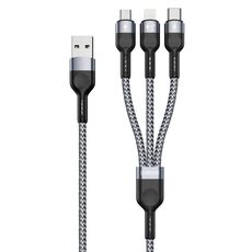 DUZZONA A3 3 in 1 USB a Type-C / 8 Pin / Cavo di ricarica rapida Micro USB, Lunghezza cavo: 1,3 m