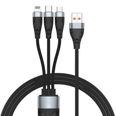 ADC-008 66 W USB a USB-C/Type-C + 8 pin + Micro USB 3 in 1 Cavo dati di ricarica rapida completamente compatibile, lunghezza: 1,2 m