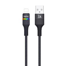 TOTU BL-016 Journey Series Cavo dati da USB a 8 pin per luce respiratoria colorata, lunghezza: 1,5 m (nero)