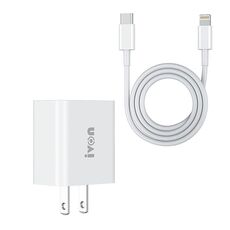 Ivone AD48 18W PD Fast Charger + USB-C / Type-C a 8 Pin Cable Cable Set, spina USA
