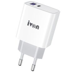 Ivone AD52 18W USB-C / TYPE-C + USB Dual Port PD carica veloce (spina UE)