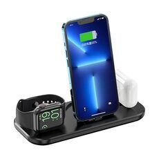 A32 3 in 1 Caricatore wireless veloce per iPhone, iWatch, AirPods (Black)