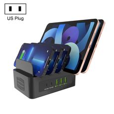 YFY-A54 100 W USB + stazione di ricarica intelligente a 5 porte di tipo C con supporto per telefono e tablet