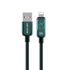 WK WDC-180 6A Pioneer Series USB a 8 pin Cavo dati di ricarica rapida trasparente, lunghezza: 1 m (verde)