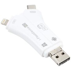 NK-908 4 in 1 I-flash Scheda TF Scheda TF / Lettore di schede SD per 8 Pin + USB-C / Type-C + Micro USB + dispositivi USB