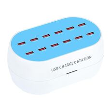 830-12 120W 12 Porte USB Multifunzione Smart Charger Station AC100-240V, US Plug (White)