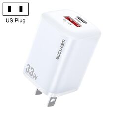 WK WP-U140 33 W Power Series USB + USB-C/Type-C Caricabatterie rapido, Specifiche: Spina USA (bianca)