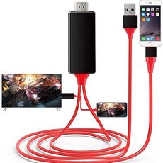 Cavo adattatore da 2 m 1080P da 8 pin a HDMI, compatibile con adattatore da iPhone a HDMI (rosso)