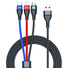 Cavo da USB a Micro USB da 40 W 5 A + USB-C / Tipo-C + 8 pin, lunghezza cavo: 2 m