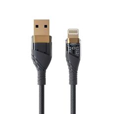 Cavo dati di ricarica rapida trasparente da USB a 8 pin da 2,4 A, lunghezza: 1 m (nero)
