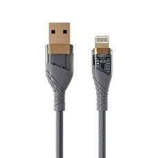 Cavo dati di ricarica rapida trasparente da USB a 8 pin da 2,4 A, lunghezza: 1 m (grigio)