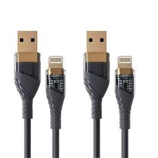 Cavo dati di ricarica rapida trasparente da 2,4 A USB a 8 pin, lunghezza: 1 m (nero)