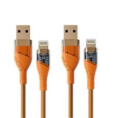 Cavo dati di ricarica rapida trasparente da 2,4 A USB a 8 pin, lunghezza: 1 m (arancione)