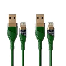 Cavo dati di ricarica rapida trasparente da 2,4 A USB a 8 pin, lunghezza: 1 m (verde)