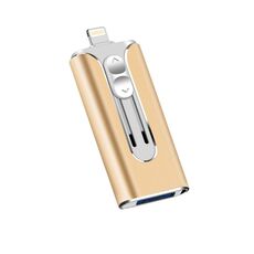 32 GB Micro USB + 8 Pin + USB 2.0 3 in 1 computer cellulare U-disco (oro)