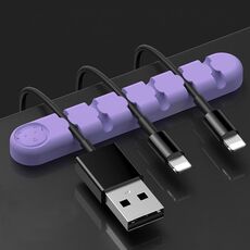 5 PCS 6 buche Bear Silicone Desktop Cable Data Cable Organizzazione e dispositivo di fissaggio (Lilla Purple)