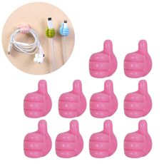 10 PCS Handy Holder Cable Cable Organizer Clip per la praticità della famiglia (rosa)