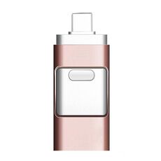 256 GB Type-C + 8 Pin + USB 3.0 3 in 1 OTG Metallo USB Drive flash (oro rosa)