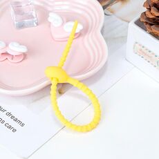 20 PCS Silicone Data Cable Storage Strap Strap Cable Organizer (Giallo)