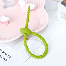 20 PCS Silicone Data Cable Storage Strap Strap Cable Organizer (verde)