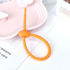 20 PCS Silicone Data Cable Storage Strap Strap Cable Organizer (arancione)