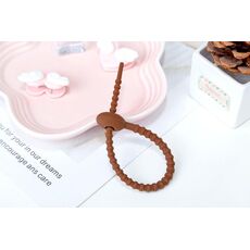 20 PCS Silicone Data Cable Storage Strap Strap Cable Organizer (Brown)