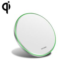 Caricatore senza fili rotondo in metallo 15W Carica rapida intelligente (bianco specchio)