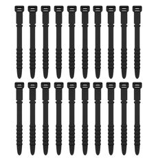 3 set 20 pezzi/set avvolgicavo in silicone a spina di pesce, avvolgicavo, colore: nero