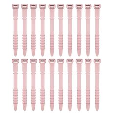 3 set 20 pezzi/set avvolgicavo in silicone a spina di pesce, avvolgicavo, colore: rosa