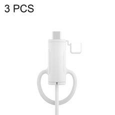 Custodia in silicone per cavo dati lavabile morbido da 3 pezzi per Apple, specifica: tipo C (bianco)