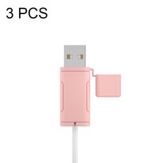 Custodia in silicone per cavo dati lavabile morbido da 3 pezzi per Apple, specifiche: USB (rosa)