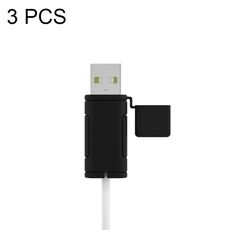 Custodia in silicone per cavo dati lavabile morbido da 3 pezzi per Apple, specifiche: USB (nero)