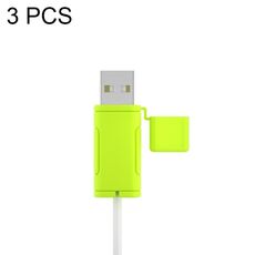 Custodia in silicone per cavo dati lavabile morbida da 3 pezzi per Apple, specifica: USB (verde senape)