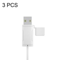 Custodia in silicone per cavo dati lavabile morbido da 3 pezzi per Apple, specifiche: USB (bianco)