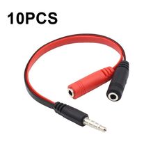 Y-1001 10pcs 20cm 3.5mm Car Audio Computer Headset Microfono 2 in 1 Cavo adattatore (placcato in nichel)