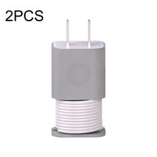 Per iPhone 11/12 18W/20W Adattatore di alimentazione 2 pezzi Custodia protettiva Cover Data Cable Organizer (grigio)