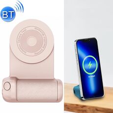 BBC-8 3 in 1 Assorbimento magnetico Supporto per telefono con ricarica wireless Supporto per selfie palmare Bluetooth, Stile: Modello di aggiornamento (rosa)