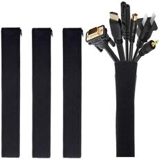 4pcs Zipper Ties Cord Management Organizer Kit Manicotto per cavi con clip per cavi con cerniera