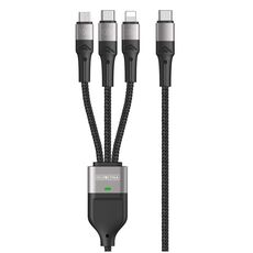 DUZZONA A4 5A USB-C / Tipo-C a USB-C / Tipo-C + 8 pin + cavo dati di ricarica rapida micro USB, lunghezza cavo: 1,3 m