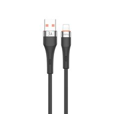 Cavo dati TOTU CB-2 serie USB a 8 pin in lega di alluminio Skin Feel, lunghezza: 1 m (nero)
